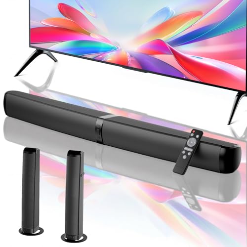 Sound Bar, 90W Soundbar for Smart TV, Bluetooth/ARC/Optical/AUX Connect, Detachable Design with Deep Bass for TV/PC/Gaming/Projector - 2-in-1 Home