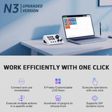 Streaming Macro Keypad,Stream Controller Deck,Gaming Shortcut Keyboard, With Customizable 6 Lcd Shortcut Keys, 3 Buttons And 3 Knobs, Trigger Actions In Obs/Twitch/Youtube, Windows 10/Mac14.0 (N3 White)