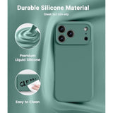 Magnetic For Iphone 17 Pro Max Case,Compatible With Magsafe,Classic Liquid Silicone Mobile Phone Case,Integrated Camera Control Button,Anti-Scratch Microfiber Lining, Pine Green