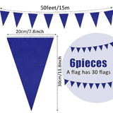 300 Feet Blank Pennant Banners Flags String Hanging Diy 180 Pcs Triangle Bunting Pennant Garland For Opening Graduation Birthday Party Decoration Festival Celebration (Blue)