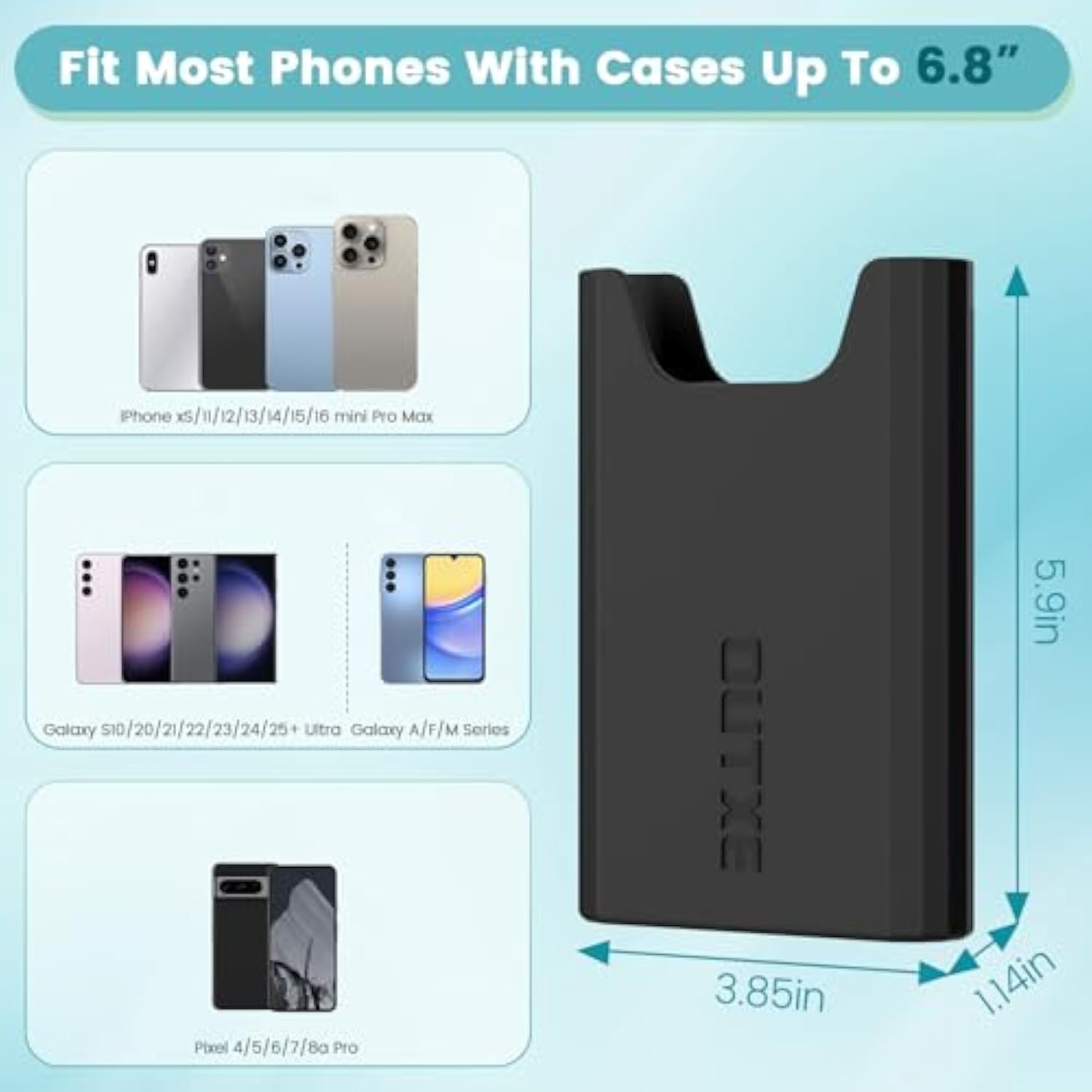 2 Pack Bogg Bag Phone Holder Compatible With All Bogg Bags, Silicone Cell Phone Holder Accessories For Bogg Bag, Black And White Phone Case Holder Insert For Simply Southern