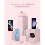 Portable Charger Usb C Power Bank 4500Mah Small Portable Phone Charger Android Compact Plug In Battery Pack Portable Compatible With Iphone 15, Samsung Galaxy, Moto, Lg, Pixel, Pink