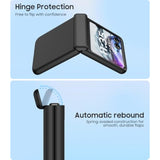 For Motorola Razr 2024 Case, Built-In Outer Screen Protector & Hinge Protection, Slim Fit Hard Full Body Shockproof Phone Cover For Moto Razr 2024, Black