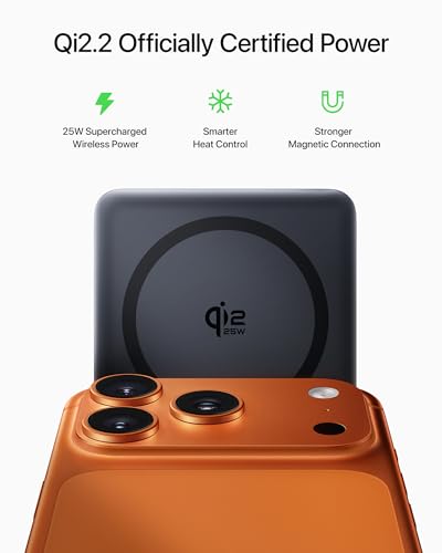 Picogo AM52 MagSafe Power Bank, Qi2.2 25W 10,000mAh Magnetic Portable Charger, 0.6" Slim 45W USB-C Fast Charging Alloy Wireless Battery Pack, Travel