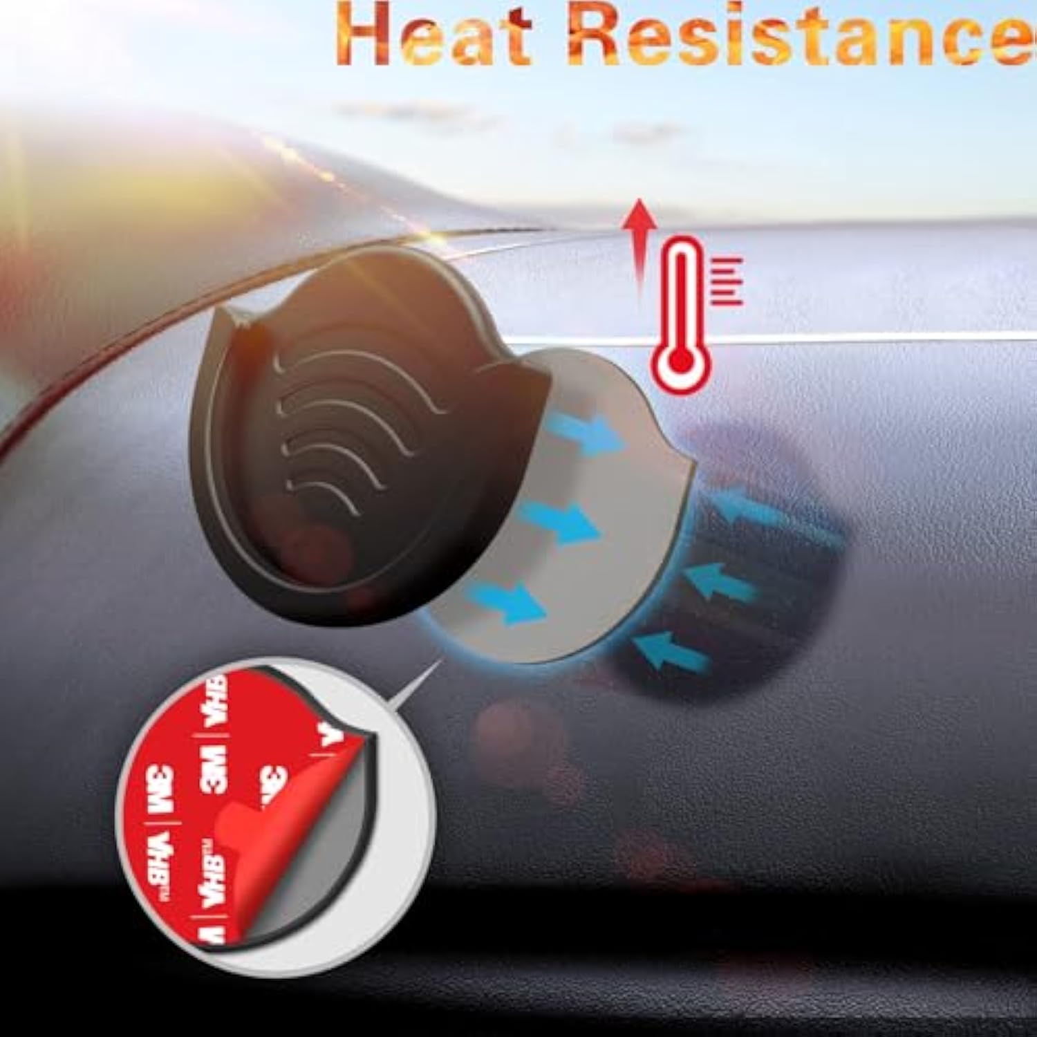 2-Pack Car Grip Phone Mount Holder with 3M Adhesive for Dashboard & Desk Black