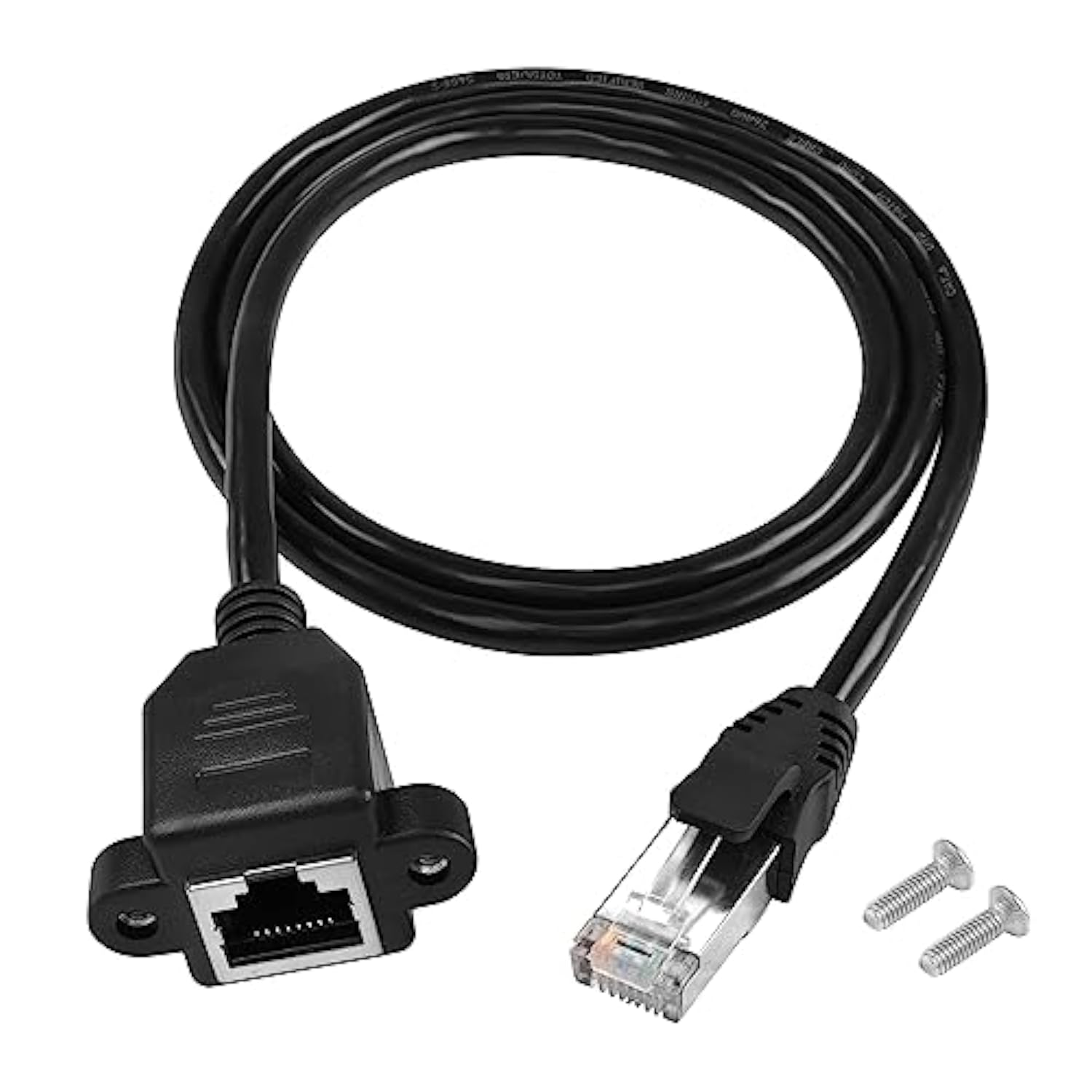 Cat6 Ethernet Panel Mount Extension Cable 3.3Ft Rj45 Cat 6 Male To Female Shie