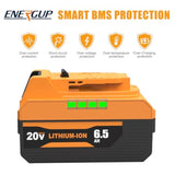 2Pack 20V 6.5A Replacement For Dewalt 20V Battery, Compatible With Dewalt 20V Baterias Dewal Dcb200 Dcb203 Dcb204 Dcb206 For 20 Volt Compatible With Dewalt Batteries 20V (Blue)