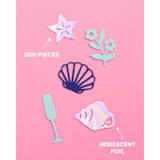 Coastal Party Foil Confetti - 200 Pc | Beach Engagement Party Decoration, Bachelorette Table Decor, Bridal Shower Supplies, Beach Birthday Tablescape