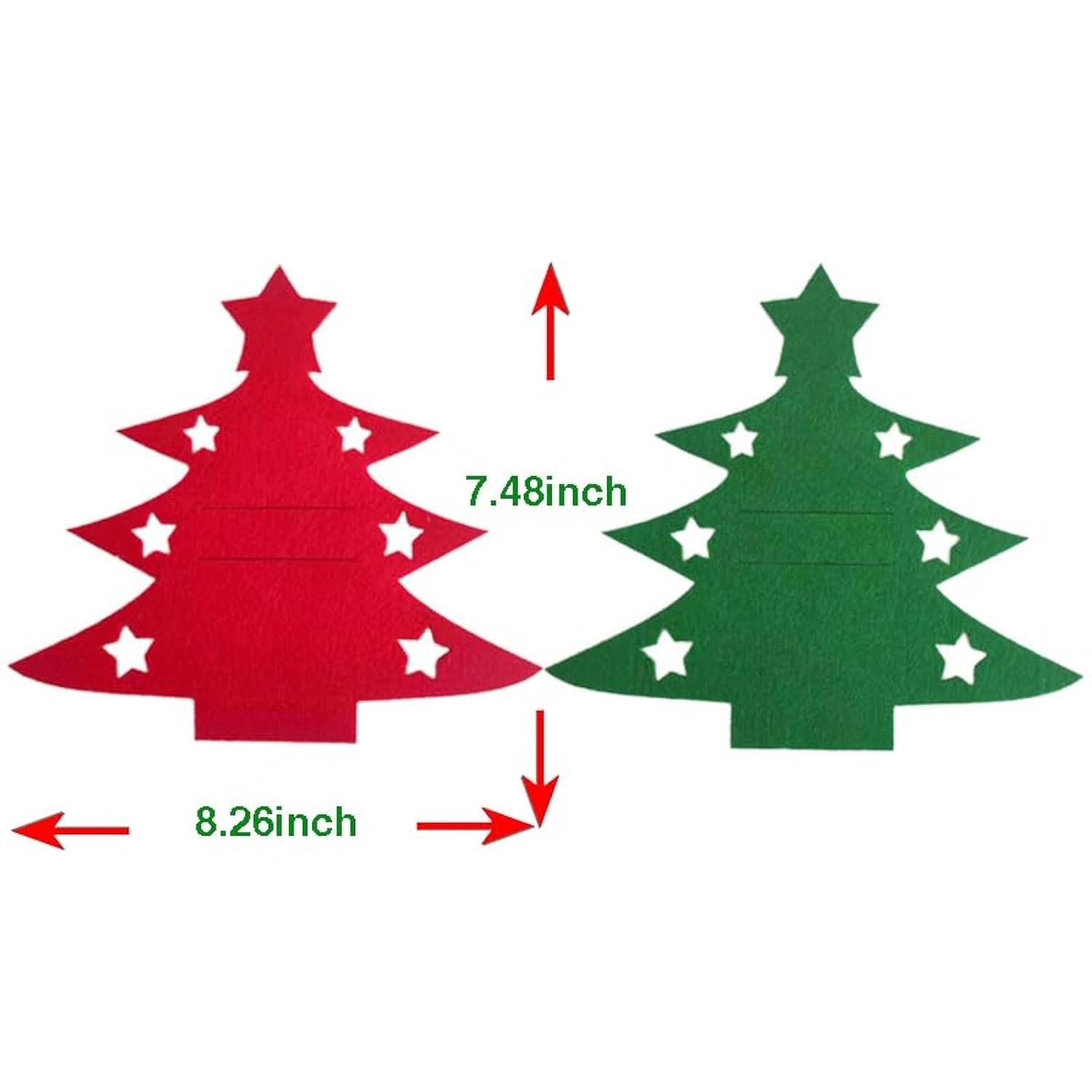 Festive Christmas Tree Cutlery Set Advent Calendar 2025-12Pcs Christmas Table Decor,6 Red 6 Green Xmas Tree Tableware Holder- Party Christmas Utensil Holder