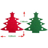Festive Christmas Tree Cutlery Set Advent Calendar 2025-12Pcs Christmas Table Decor,6 Red 6 Green Xmas Tree Tableware Holder- Party Christmas Utensil Holder