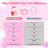 Kids Headphones Bluetooth 6.0,Over Ear Kids Headphones Wireless with Mic 55H Playtime AUX Cord 85dB Safe Volume Limited Foldable Design for Boys