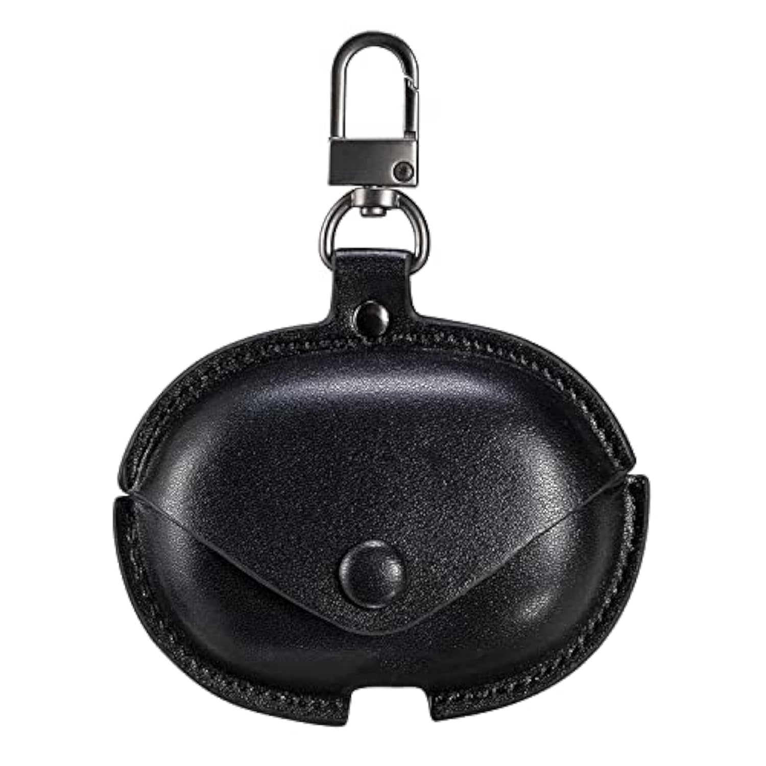 Leather Case For Beats Studio Buds/Studio Buds Plus 2021/2023, Full-Body Soft Shell Protective Leather Case Cover With Keychain Compatible With Apple Beats Studio Buds Charging Case Black