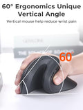 Ergonomic Vertical Wireless Mouse, 2.4G Optical Vertical Mouse With Ergo Design For Comfort And Reduced Wrist Strain,3 Adjustable Dpi Levels With 6 Buttons, Computer Mice For Laptop, Desktop Pc