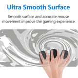 Fluid Pattern Xxl Mouse Pad,Thicken Waterproof Grey White Swirl Large Gaming Mousepad With Stitched Edge, Aqua Swirl Mousepad,Non-Slip Base Ink Liquid Mouse Keyboard Mat 31.5X15.7X0.16In