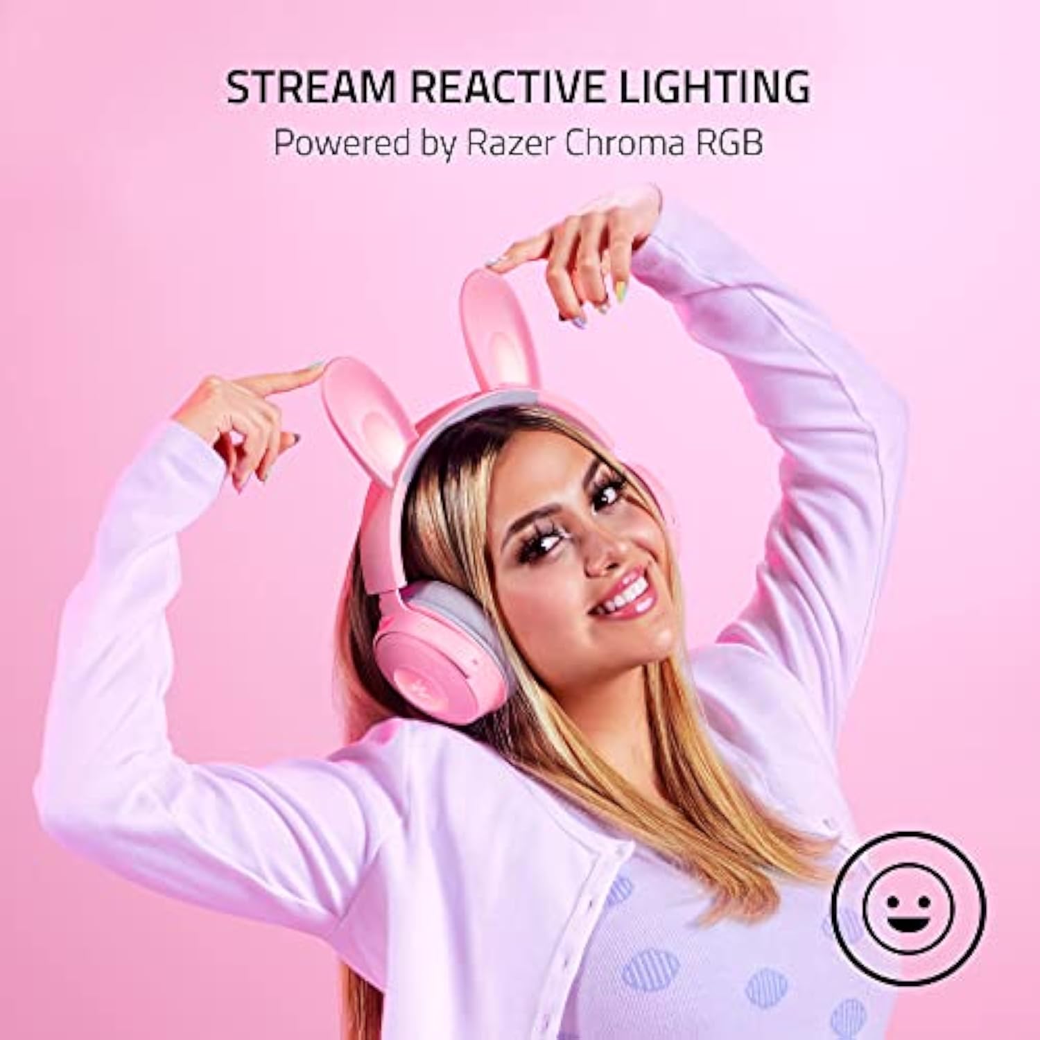 Razer Kraken Kitty V2 Pro Wired Rgb Gaming Headset, Interchangeable Ears, Compatible With Pc, Playstation, Mac, With Hyperclear Cardioid Microphone, Quartz Pink (Renewed)