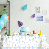 3 Pcs One Silly Goose Birthday Decor Tablecloth Waterproof Plastic Table Covers Goose Decor For Birthday Party Baby Shower 54X108 Inch (Blue)