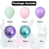 Mermaid Balloons, 50Pcs 12 Inch Purple Pink Teal Balloons Kit, Metallic Green Purple Latex Balloons For Birthday, Baby Shower,Mermaid Party Decorations