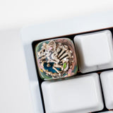 Artisan Keycaps Skull Resin Escape Custom 1U Sa Prolfile Handmade For Mx Switch Mechanical Keyboards Key Cap (Tricerato_Fossil_Keycap)