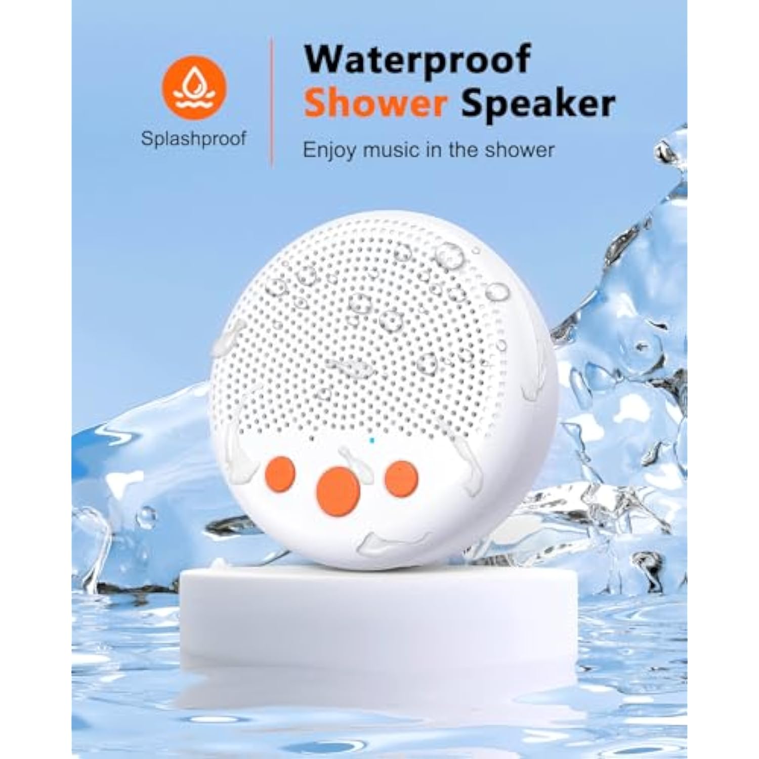 Shower Speaker, Bluetooth Waterproof Speaker Wireless, Portable Speakers With Clear Loud Sound, Suction Cup, Lanyard, Ideas Gifts