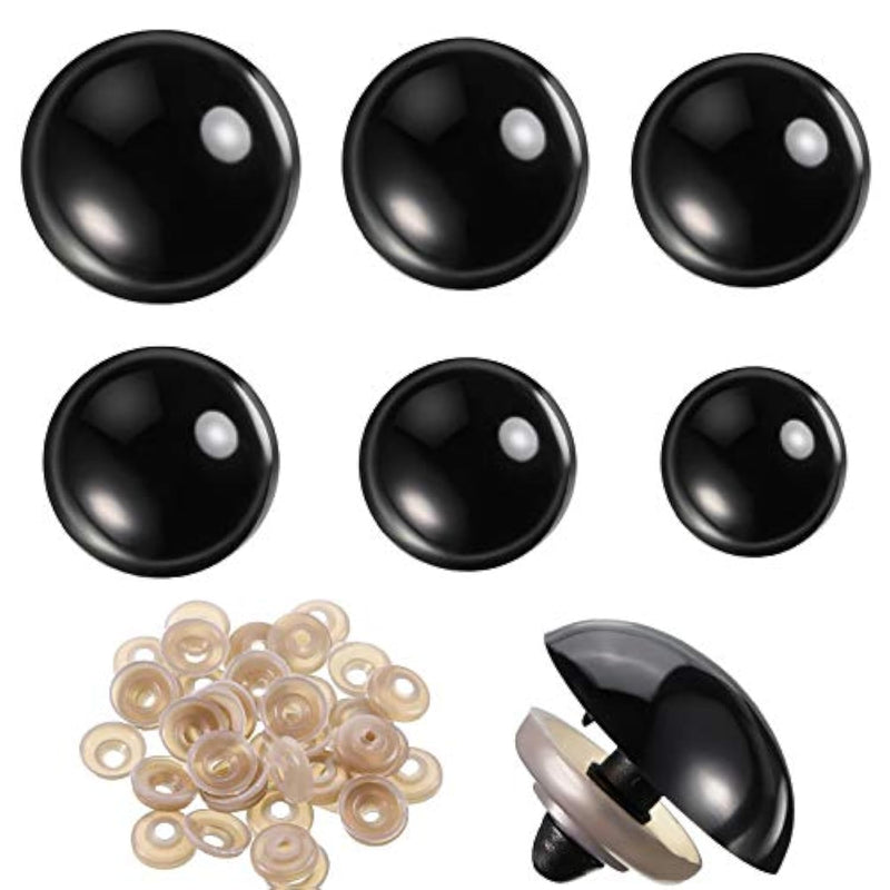 56 Pcs Large Safety Eyes Stuffed Animal Eyes Plastic 16-30 Mm Craft Crochet Eyes For Diy Of Puppet Bear Doll Making, 6 Sizes