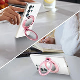 Finger Ring Stand Grip,Luxury Glitter Diamond Universal Metal Ring Kickstand with Mirror for iPhone 17/16/15/14/13 Pro Max, Galaxy S25/S24/S23/S22