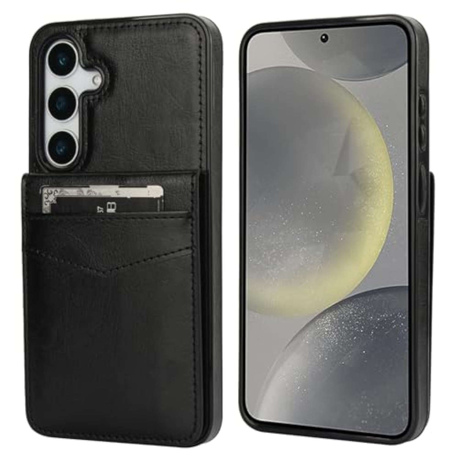For Samsung Galaxy S25 Plus Case Wallet With Credit Card Holder, Flip Premium Leather Magnetic Clasp Kickstand Heavy Duty Protective Cover For Samsung Galaxy S25 Plus 6.7" (Black)