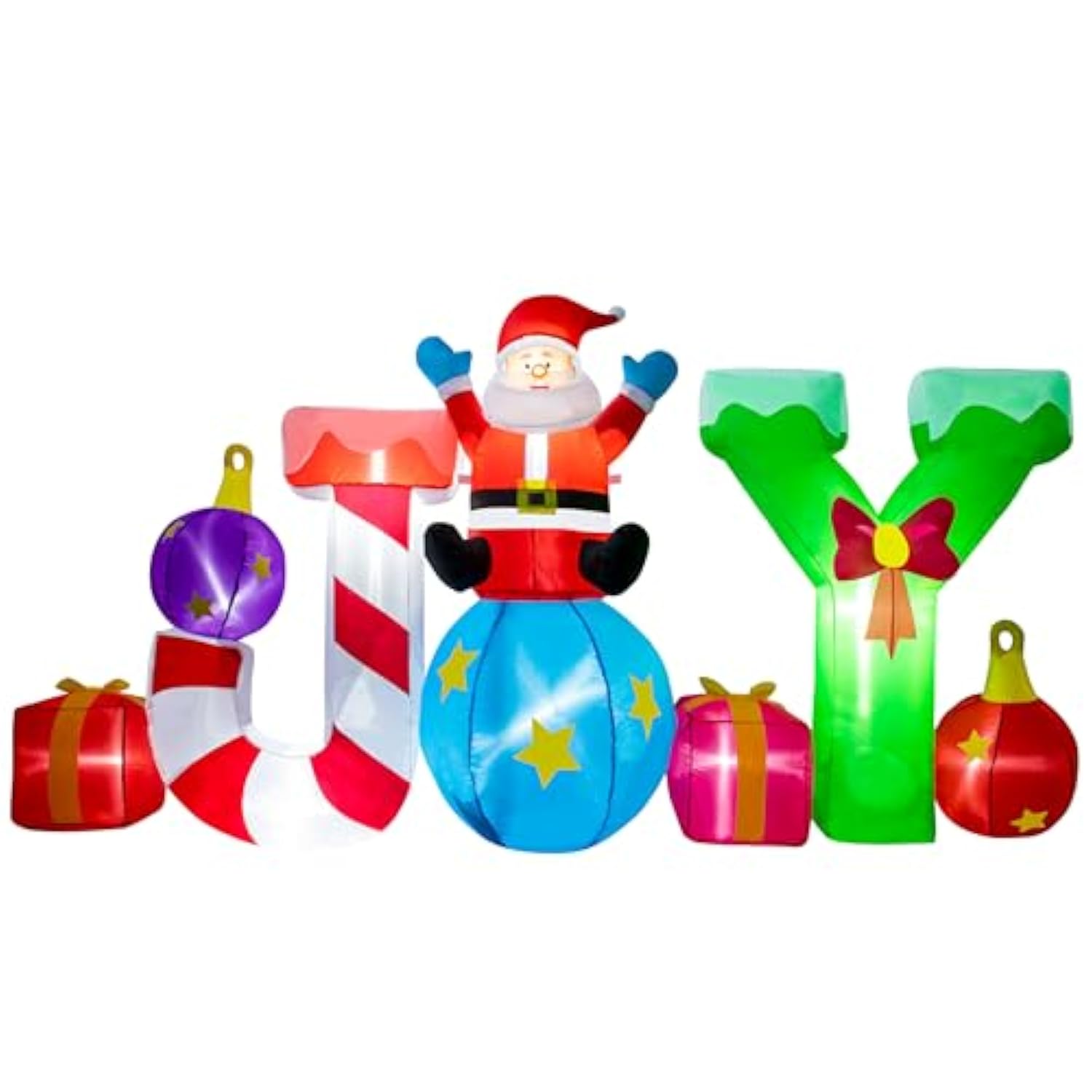 8Ft Joy Christmas Inflatables Outdoor Decoration - Inflatable Christmas Yard Decorations With Built-In Led Light, Christ