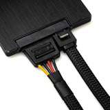 Crj Sleeved 15-Pin Sata Power Extension Cable - 12" Length For Extending Ssd A