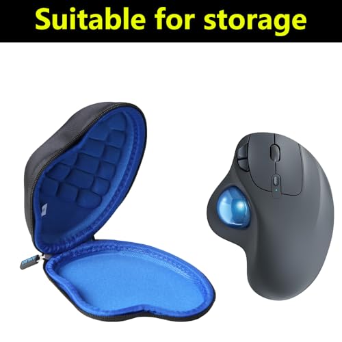Hard Travel Case For Nulea M501 Wireless Trackball Mouse (Black+Red)