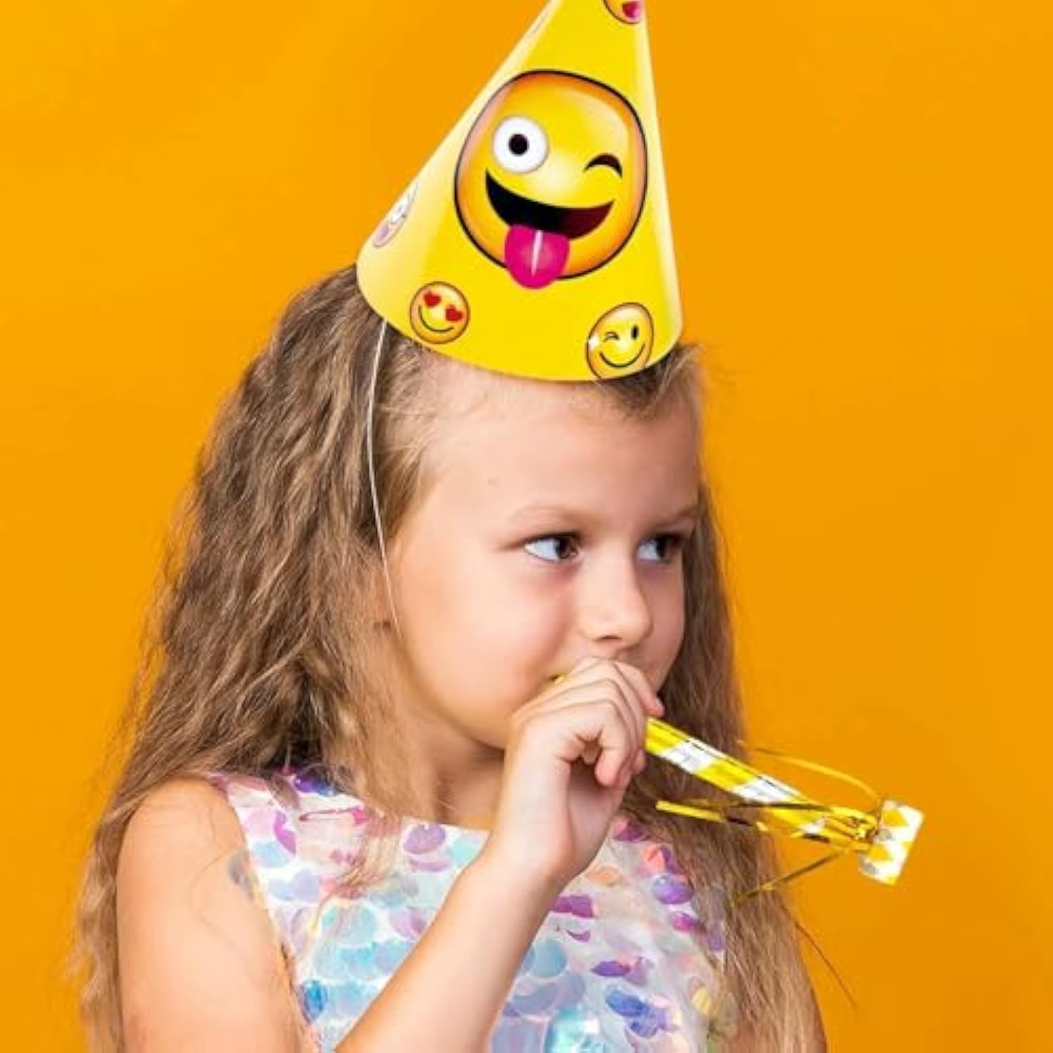 8-Piece 9.5-Inch Multicolor Metallic Stripe Party Blowouts for Kids