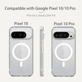 Magnetic Case For Google Pixel 10/Pixel 10 Pro,Compatible With Magsafe,Anti-Yellowing Cover,Transparent Screen Protector,Clear Case For Pixel 10/10 Pro,Crystal Clear