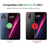 Designed For T-Mobile Revvl 6 5G / Revvl 6X 5G Phone Case With [Built-In Screen Protector], Full-Body Shockproof Protective Rugged Bumper Cover (Marble Design Sapphire)