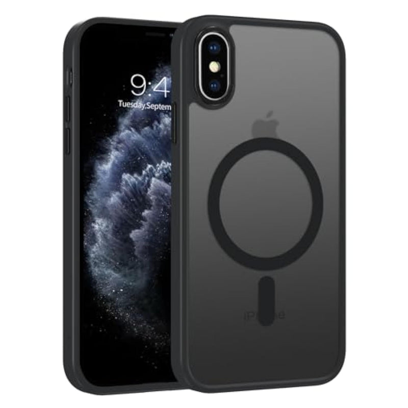 For Iphone X Case, Iphone Xs Phone Case Compatible With Magsafe Wireless Charging Translucent Matte Back Slim Shockproof Anti-Scratch Anti-Yellow Protective Magnetic For Iphone X/Xs Case, Black