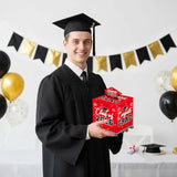 2026 Graduation Money Box Red, Class Of 2026 Cash Gift Box, Graduation Party Money Holder Box, Congrats Grad Decorations For High School & College