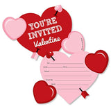 Conversation Hearts - Shaped Fill-In Invitations - Valentine'S Day Party Invitation Cards With Envelopes - Set Of 12