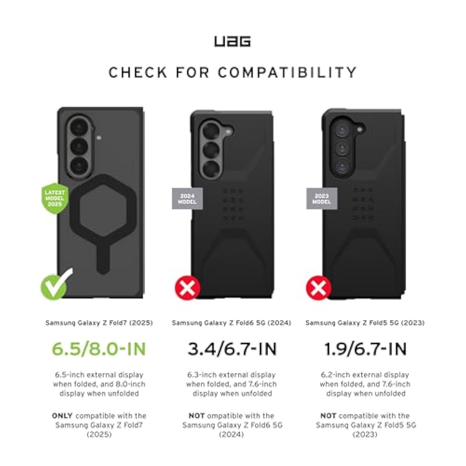 Uag Compatible With Samsung Galaxy Z Fold 7 Screen Protector Glass Shield Clear - Anti-Fingerprint Ultra Hd Scratch Resistant Bubble Free Tempered Glass