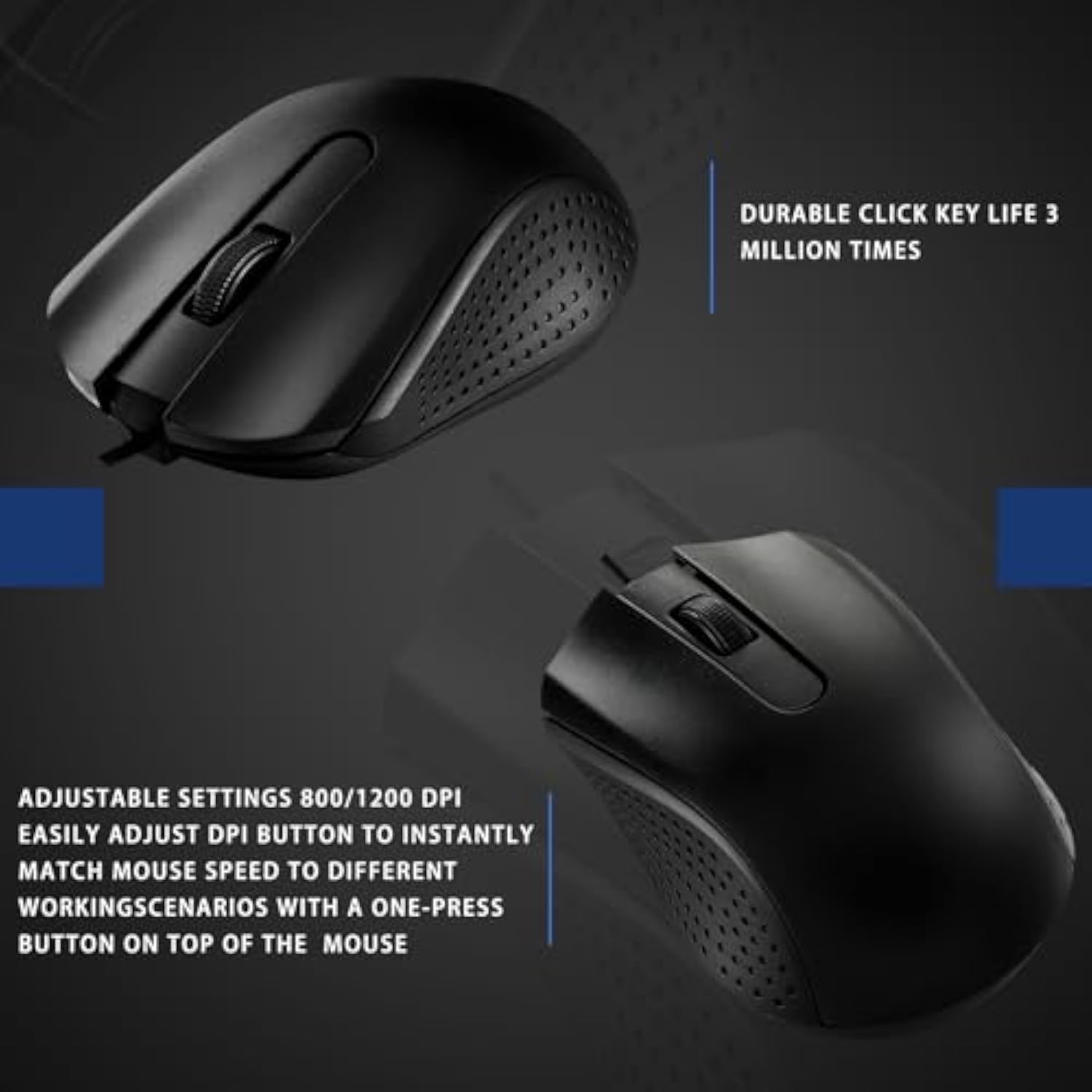 12 Pcs Wired Computer Mouse Bulk Cord Usb Computer Mice Ergonomic Wired Mouse For Pcs, Computers, Laptops, Gaming Office Home Supplies(Black)