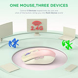 Bluetooth Wireless Mouse, Rechargeable Multi-Device Computer Mice (Tri-Mode: B
