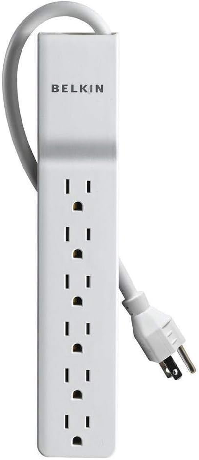 6-Outlet Surge Protector Power Strip 555J 2.5FT Cord Straight Plug