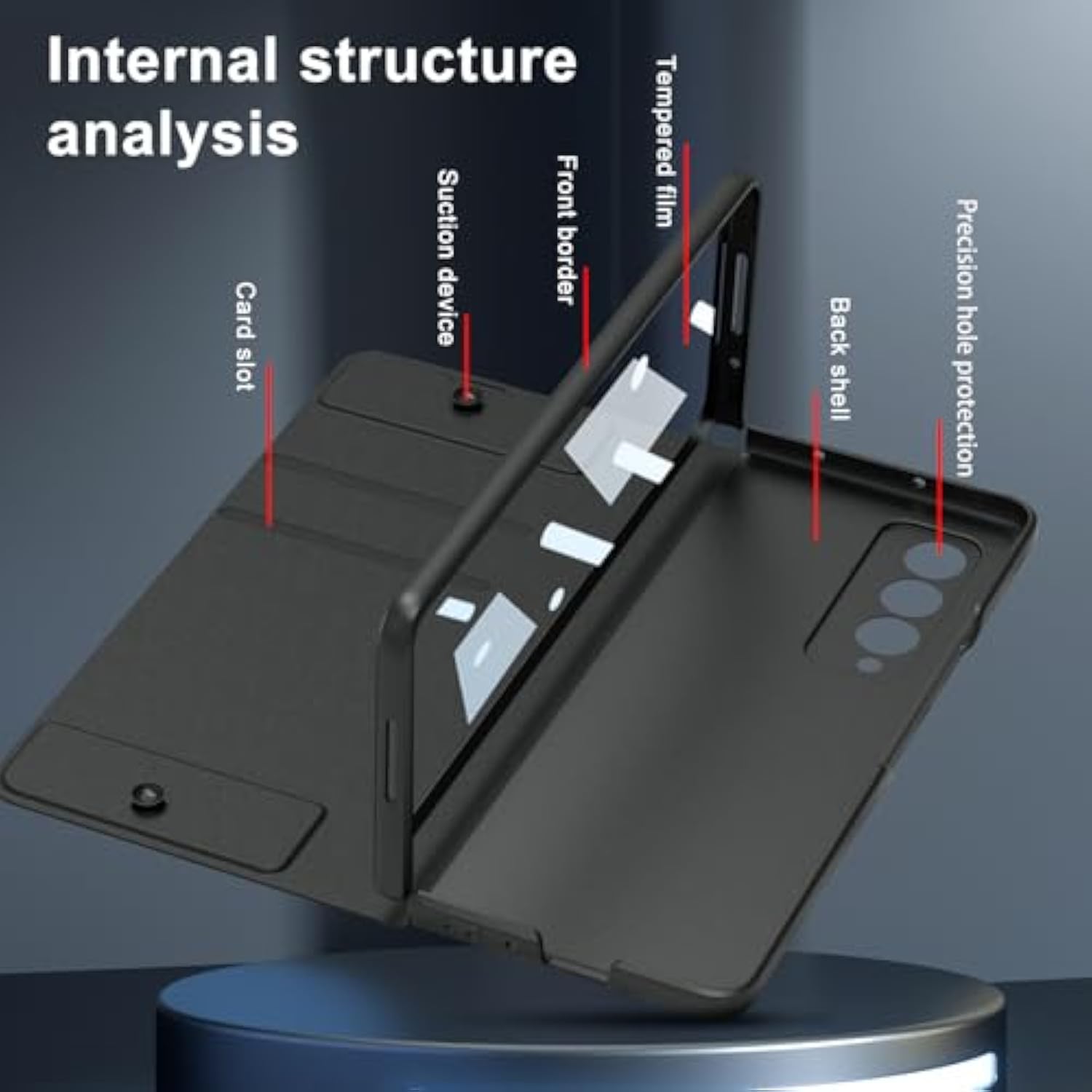 Samsung Galaxy Z Fold 4 Military Armor Cases Anti-Scratch Hard Slim Leather Case