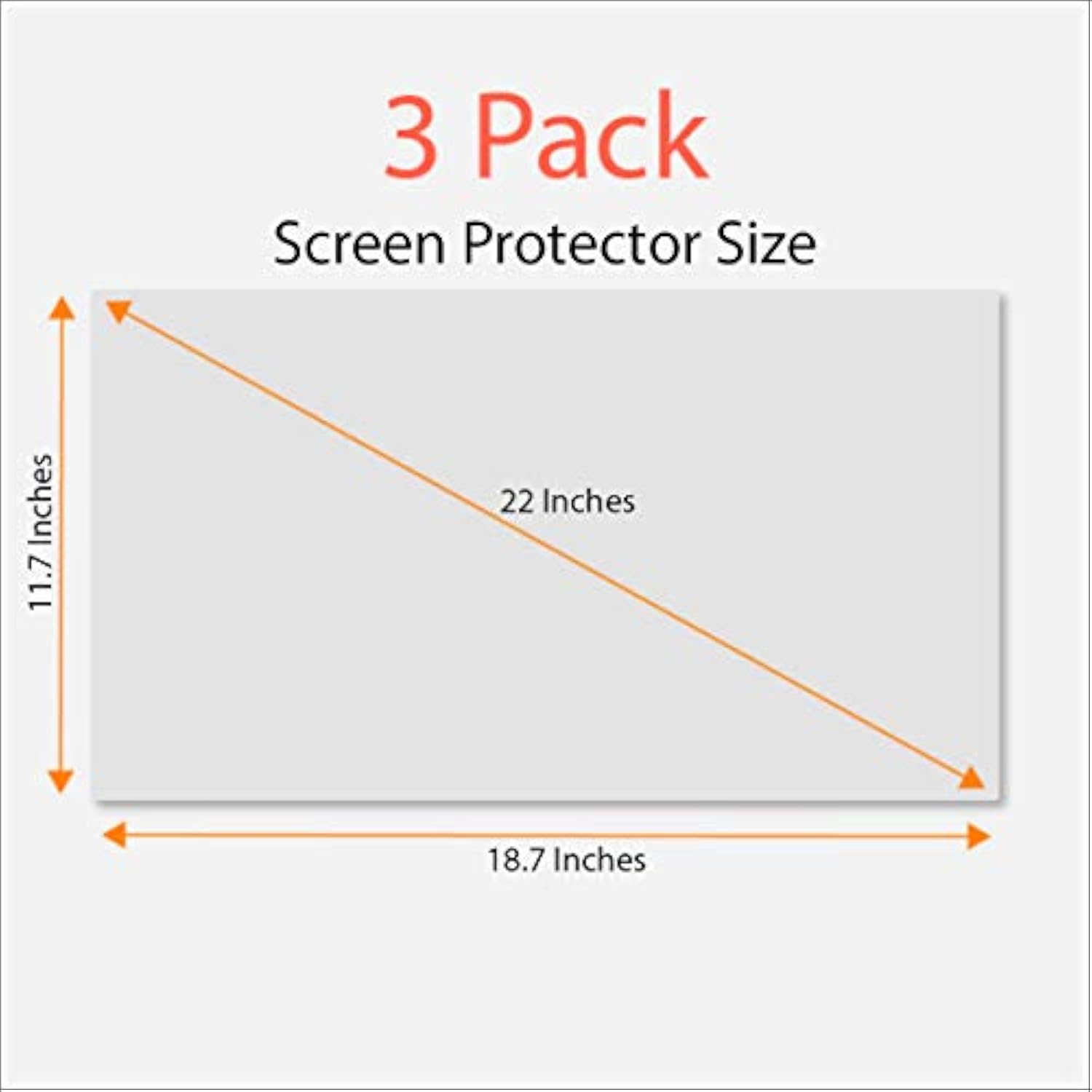 Anti Blue Light Screen Protector, Anti Glare, (3 Pack) for 22 Inches
