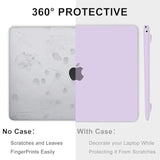 Compatible With Macbook Air 13 Inch Case M1, Macbook Air Case 2021 2020 2019 2018 A2337 A2179 A1932 Touch Id, Plastic Laptop Hard Shell + 2 Keyboard Covers + Screen Protector, Lavender Purple