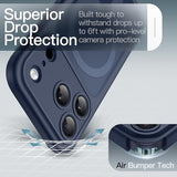 Magnetic Case For Iphone 17 Pro 6.3-Inch Compatible With Magsafe, Camera Lens Full Protection, Translucent Matte Back Slim Minimalist Shockproof Phone Cover (Dark Blue)