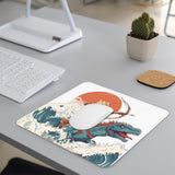 Japanese Anime Mouse Pad, Anime Office Desk Decor Accessories Aesthetic, Square Waterproof Non-Slip Rubber Base Cool Gaming Mousepad For Wireless Mouse 7.9X9.5 Inch