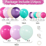 Pastel Purple Pink Balloons Lavender Teal Balloon Garland Metallic Lilac Blue Balloons Different Size Green And Orange Balloon Arch Kit For Encanto Birthday Butterfly Baby Shower Princess Party Supply
