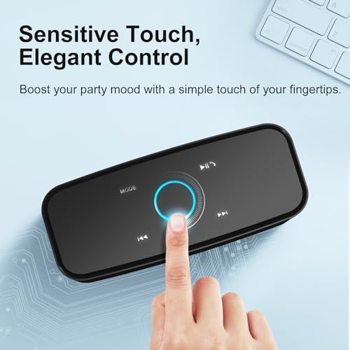 SoundBox Touch Wireless Bluetooth Speaker-12W HD Sound with Rich Bass, IPX5 Waterproof, 20H Playtime, Handsfree, for Gatherings, Home, Office,