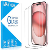 [2 Pack Designed For Iphone 15 Screen Protector Tempered Glass, Case Friendly, Bubble Free, Easy To Install