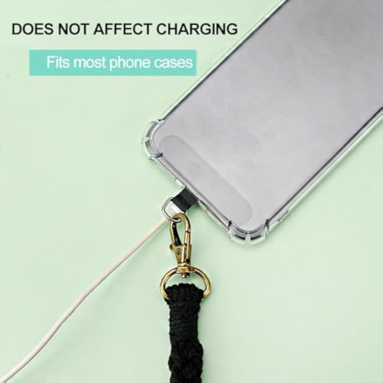 Boho Macrame Phone Wrist Strap Lanyard Keychain Anti-Loss Charm