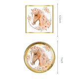 Horse Birthday Party Supplies, 20 Plates And 20 Napkins, Cowgirl Wild Horse Birthday Party Baby Shower Decorations Supplies Paper Plates Napkins For Girls Kids 20 Guests