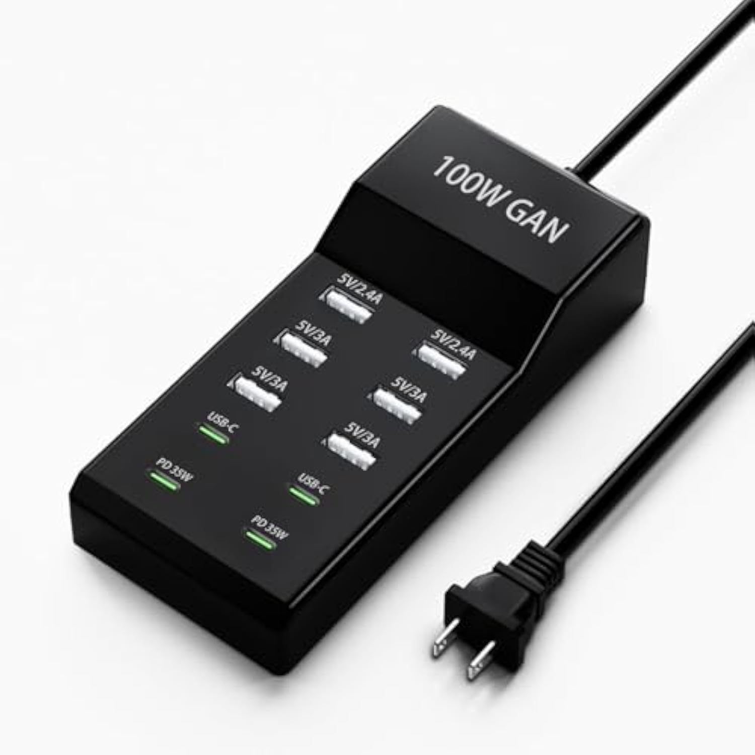 10-Port Usb Charger Block - 100W6A4C Multi Usb Charging Station For Iphone/Ipad/Samsung Galaxy Note Tablet Android Smartphone